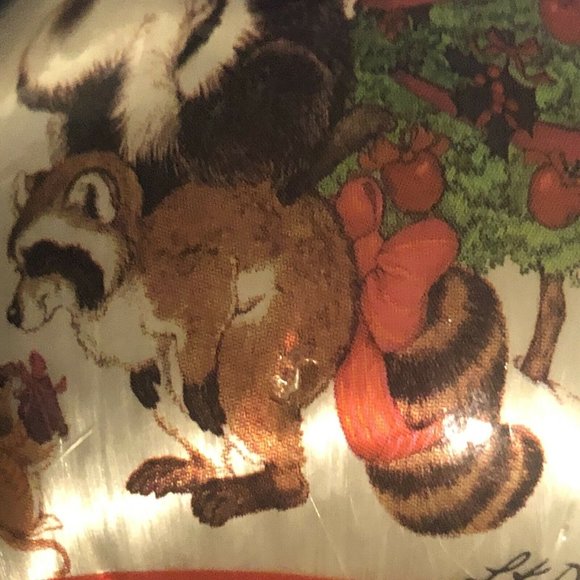 2 Vintage Ball Ornaments LK Powell Animal 1982 Animal Satin Ball Santa On Train - Picture 7 of 12